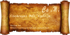 Csoknyai Mátyás névjegykártya
