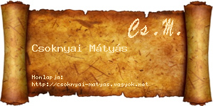 Csoknyai Mátyás névjegykártya