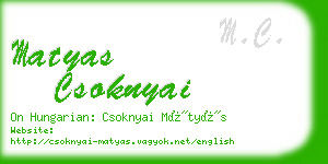 matyas csoknyai business card